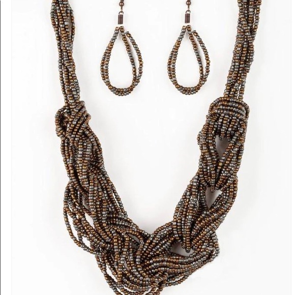 City Catwalk Brass Necklace - Picture 2 of 6